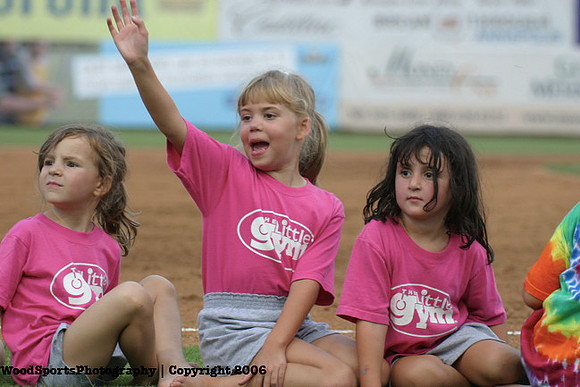 Little Gymer  Waves At Mommy in Pre-Game 1